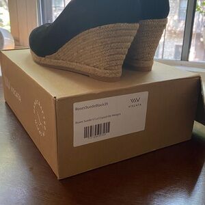 Brand new Viscata espradille wedges, never worn. They are black suede.